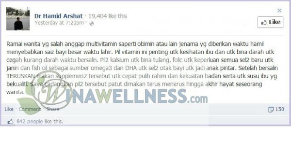 kepentingan vitamin untuk hamil